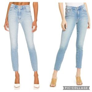 MOTHER High Waisted “Looker” Ankle Fray in Au Revoir